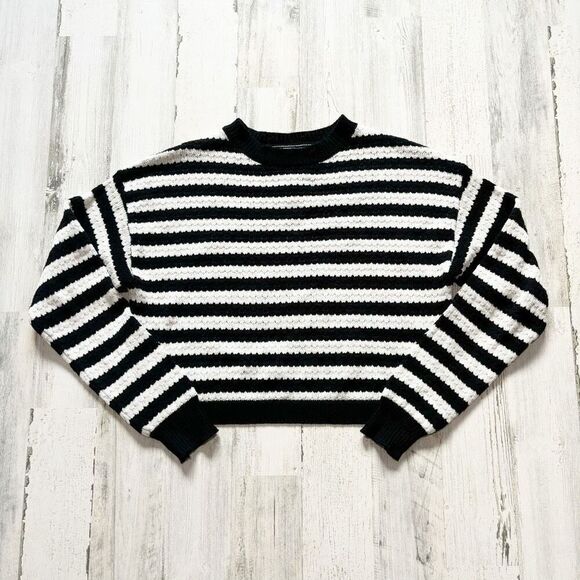 Beach Riot Beach Sweater in Black & White Stripe Size XS - Picture 3 of 6